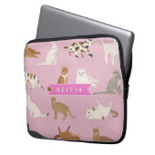 Personalized Cute Pink Cat Pattern Gift Cat Lover Laptopschutzhülle (Vorderseite Links)