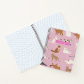 Personalized Cute Pink Cat Pattern Gift Cat Lover Notizblock (Innenseite)