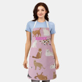 Personalized Cute Pink Cat Pattern Gift Cat Lover Schürze (Getragen)