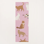 Personalized Cute Pink Cat Pattern Gift Cat Lover Yogamatte (Rückseite)