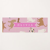 Personalized Cute Pink Cat Pattern Gift Cat Lover Yogamatte (Vorderseite (Horizontal))