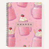 Personalized Cute Pink Milkshake Sprinkles Notizblock (Vorderseite)