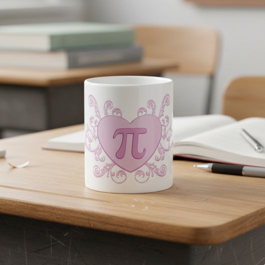 Personalized Cute Pink Number Pi Mug Kaffeetasse