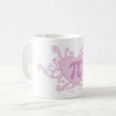 Personalized Cute Pink Number Pi Mug Kaffeetasse (Vorderseite Links)