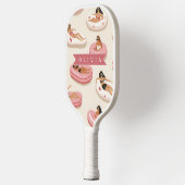 Personalized Cute Pink Pool Float Summer Aesthetic Pickleball Schläger (Links)