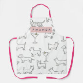 Personalized Cute Playful Dogs & Martinis  Schürze (Vorderseite)
