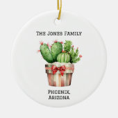 Personalized Cute Potted Cactus  Keramik Ornament (Vorne)
