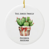 Personalized Cute Potted Cactus  Keramik Ornament (Hinten)