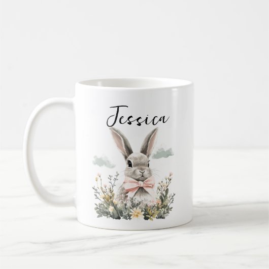 Personalized Cute Rabbit | Adorable Bunny Animal Kaffeetasse (Links)