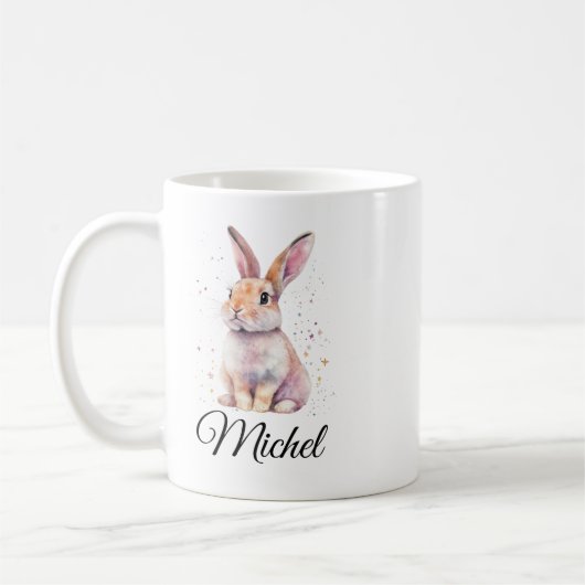 Personalized Cute Rabbit Bunny Coffee Mug Kaffeetasse (Links)