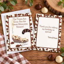 Personalized Cute Raccoon Chocolate Cupcake