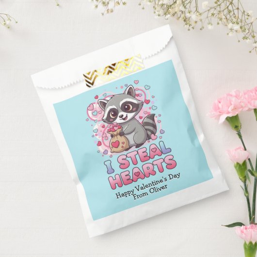 Personalized Cute Raccoon Classroom Valentine Geschenktütchen (Versiegelt)