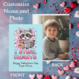 Personalized Cute Raccoon Valentine Feiertagskarte