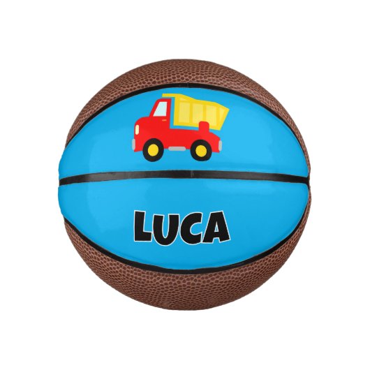 Personalized cute red toy lorry dump truck kid's mini basketball (Vorderseite)