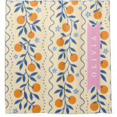 Personalized cute retro citrus folk pattern duschvorhang (Vorderseite)