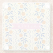 Personalized cute retro citrus folk pattern glasuntersetzer (Rückseite)