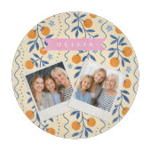 Personalized cute retro citrus folk pattern schneidebrett (Vorderseite)