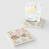 Personalized cute retro citrus folk pattern steinuntersetzer (Seitenansicht)