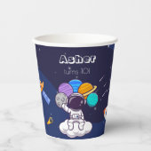 Personalized Cute Reusable Blue Astronaut   Pappbecher (Vorderseite)