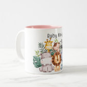 Personalized Cute Safari Animals Kids Name Zweifarbige Tasse (Vorderseite Links)