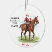 Personalized Cute Santa's Favorite Horse Polo  Keramik Ornament (Links)