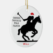 Personalized Cute Santa's Favorite Horse Polo  Keramik Ornament (Rechts)