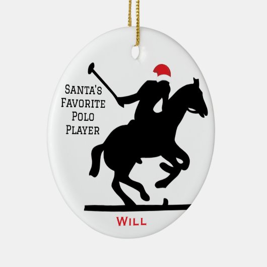 Personalized Cute Santa's Favorite Horse Polo  Keramik Ornament (Rechts)