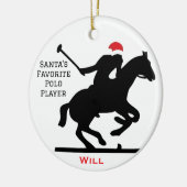 Personalized Cute Santa's Favorite Horse Polo  Keramik Ornament (Links)