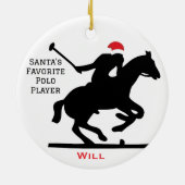 Personalized Cute Santa's Favorite Horse Polo Keramik Ornament (Hinten)