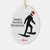 Personalized Cute Santa's Favorite Snowshoer Keramik Ornament (Rechts)
