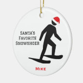 Personalized Cute Santa's Favorite Snowshoer Keramik Ornament (Links)
