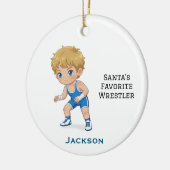Personalized Cute Santa's Favorite Wrestler Keramik Ornament (Links)