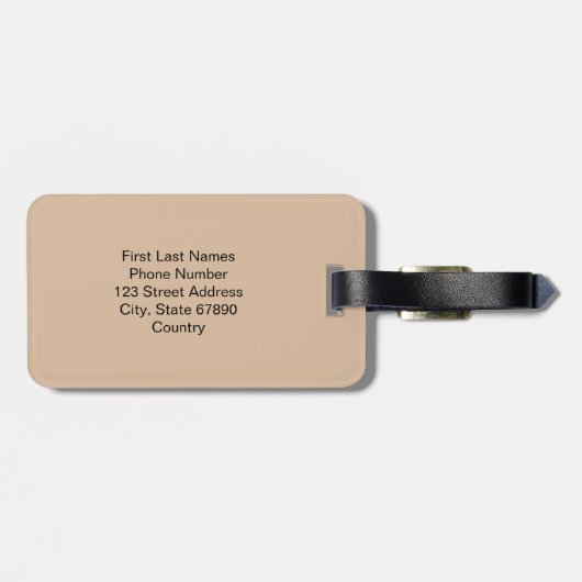 Personalized Cute Shadow Monogram Pink Beige Gepäckanhänger (Rückseite horizontal)