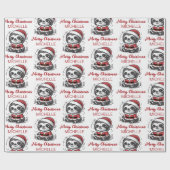 Personalized Cute Sloth Santa Hat Holiday Geschenkpapier (Flach)