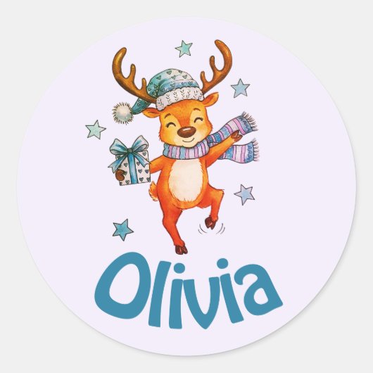 Personalized cute sticker/seal classic round sti c runder aufkleber (Vorderseite)