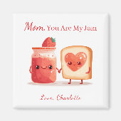Personalized Cute Strawberry Jam Mothers Day Gift Magnet (Vorne)