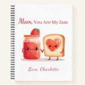 Personalized Cute Strawberry Jam Mothers Day Gift Notizblock (Vorderseite)