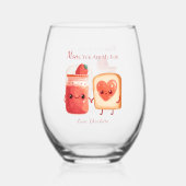 Personalized Cute Strawberry Jam Mothers Day Gift Weinglas Ohne Stiel (Vorderseite)