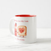 Personalized Cute Strawberry Jam Mothers Day Gift  Zweifarbige Tasse (Vorderseite Links)