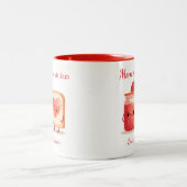 Personalized Cute Strawberry Jam Mothers Day Gift  Zweifarbige Tasse (Mittel)