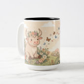 Personalized Cute Taurus Zodiac Mug Zweifarbige Tasse (Vorderseite Links)