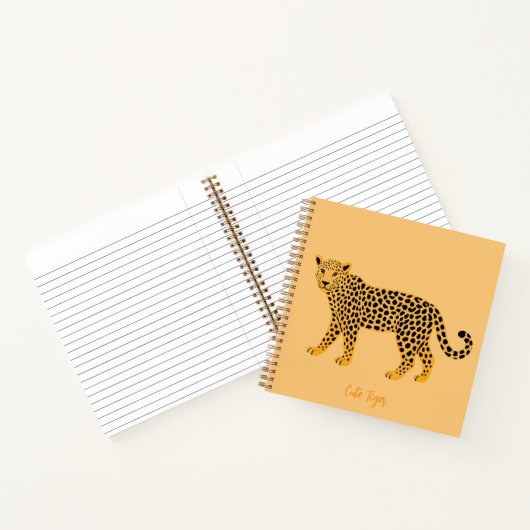 Personalized Cute Tiger Notebook - Yellow Notizblock (Innenseite)