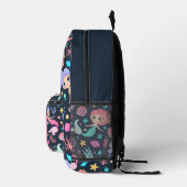 Personalized Cute Trendy Mermaid Monogram  Bedruckter Rucksack (Rechts)