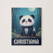Personalized Cute Whimsical Panda in a Forest Puzzle (Vertikal)