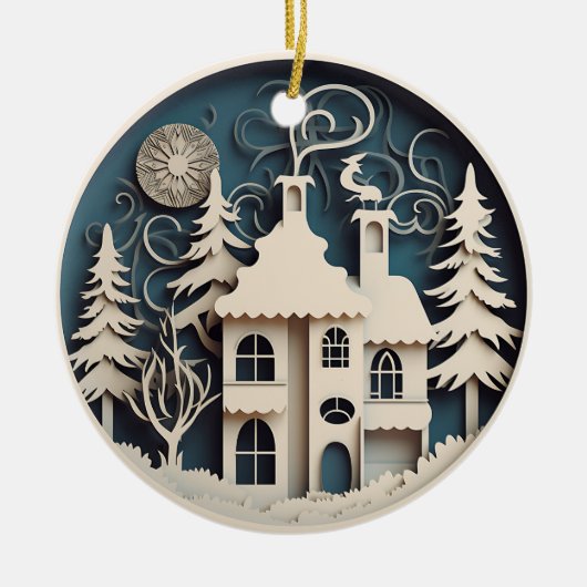 Personalized Cute Winter Christmas Keramik Ornament (Vorne)