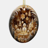 Personalized Cute Winter Snowman Christmas Keramik Ornament (Rechts)