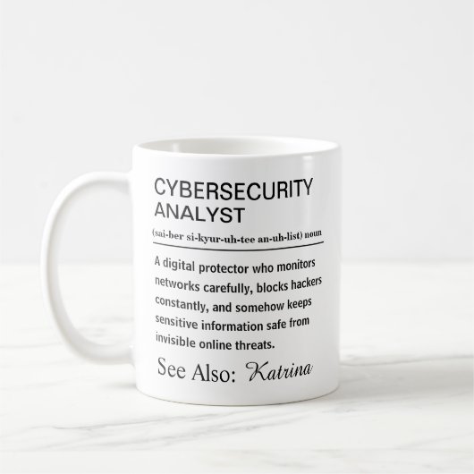 Personalized Cybersecurity Analyst Definition Kaffeetasse (Links)