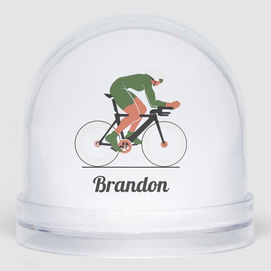 Personalized Cyclist Snow Globe Gift Schneekugeln (Vorderseite)