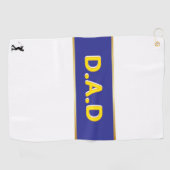 Personalized D.A.D Blue & Yellow Custom Father's D Golfhandtuch (Horizontal)