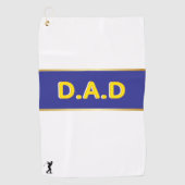Personalized D.A.D Blue & Yellow Custom Father's D Golfhandtuch (Vorderseite)